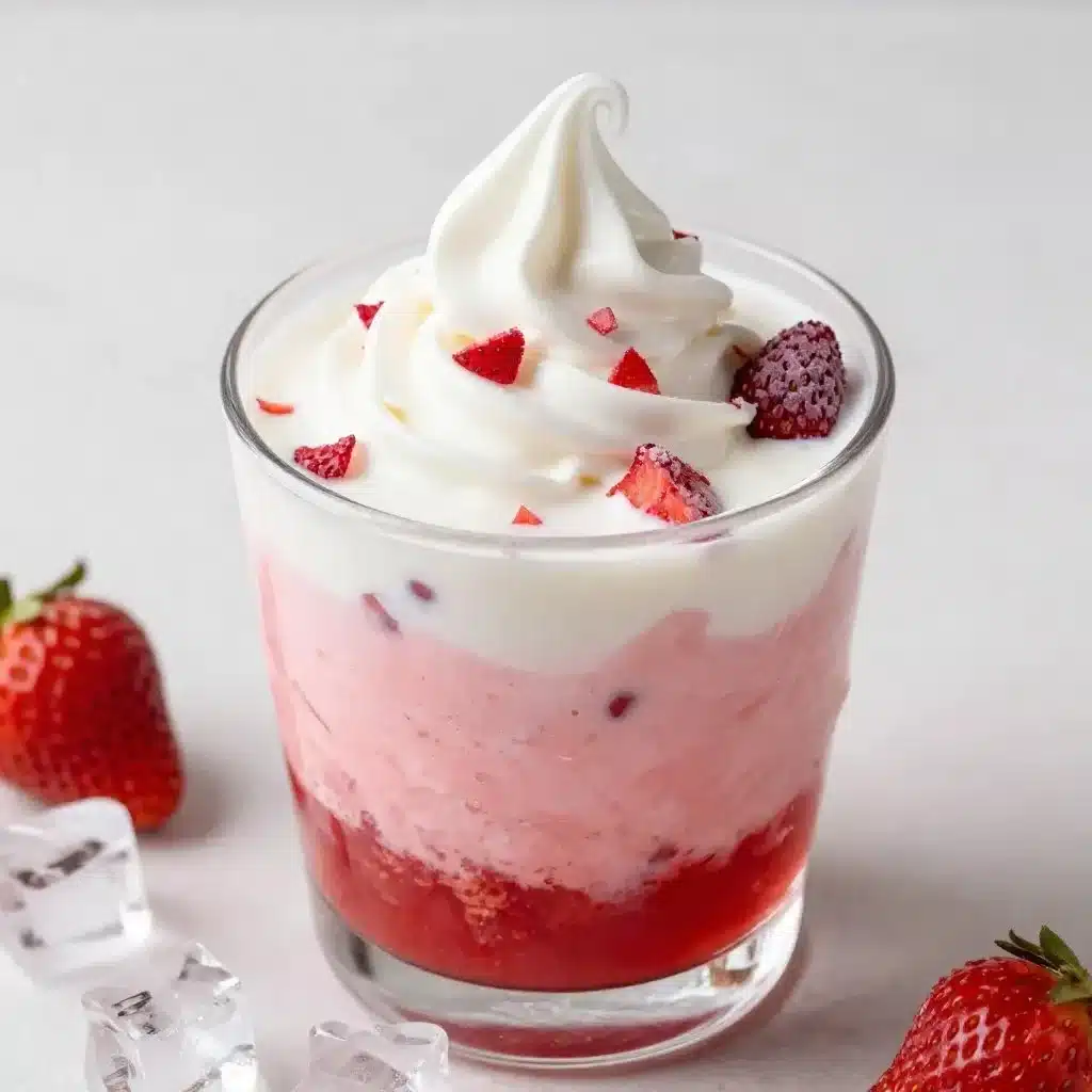 Refreshing Pink Drink served in a glass with fruit garnishes
