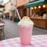 Starbucks Pink Drink copycat recipe with strawberry and coconut milk.