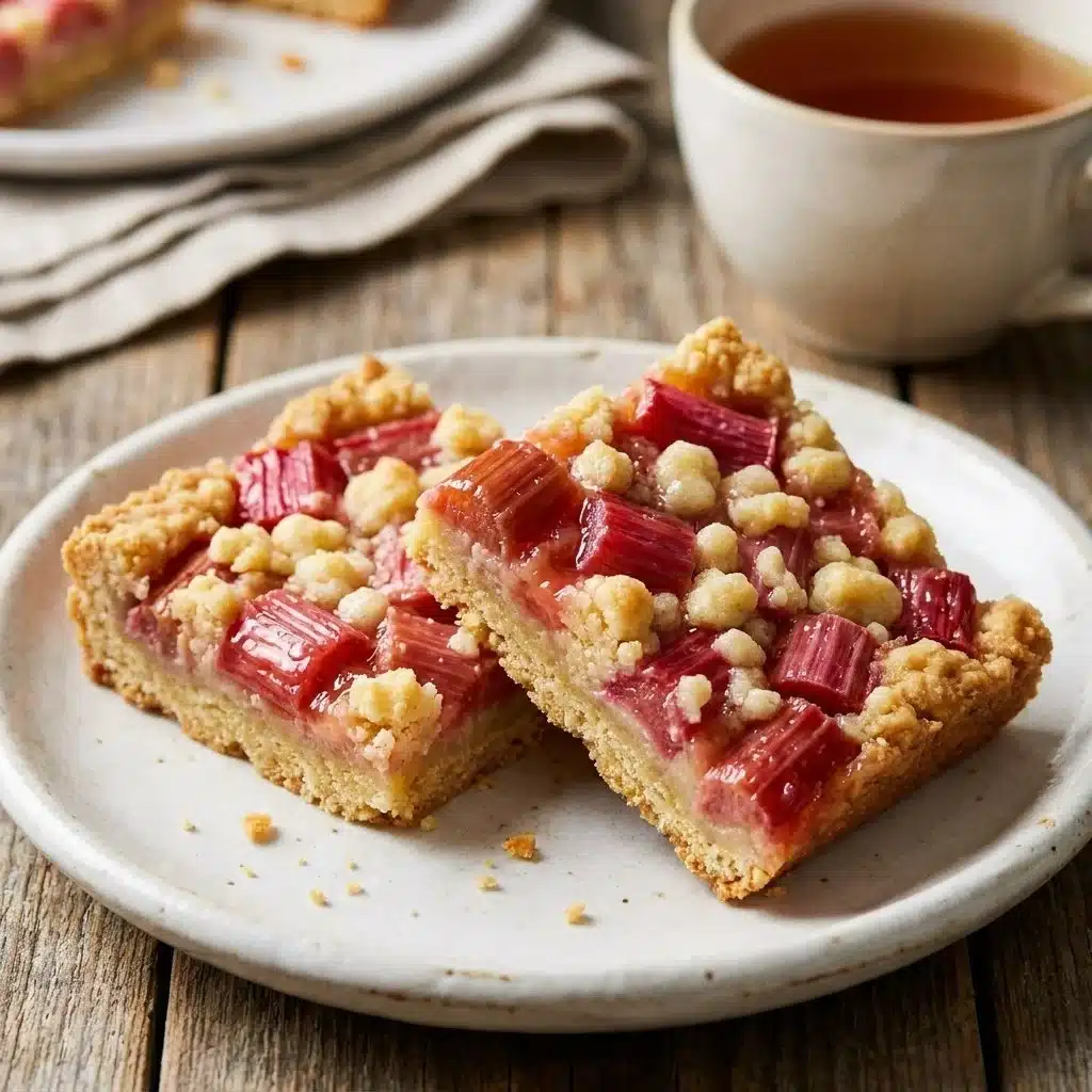 Sweet and Tart Rhubarb Bars