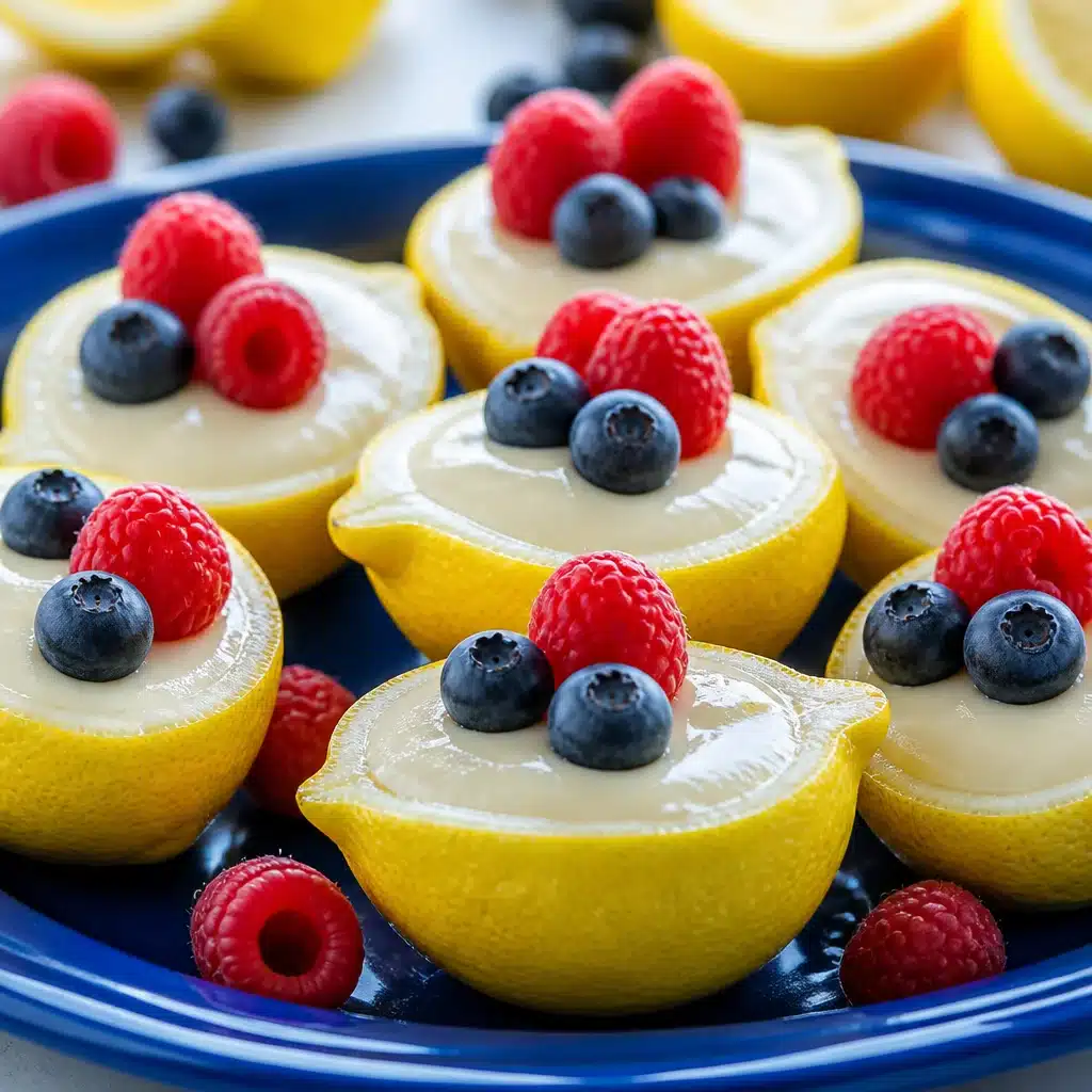A delicious lemon posset dessert garnished with fresh mint leaves.