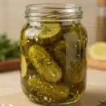 Quick homemade refrigerator pickles recipe with fresh cucumbers and spices.