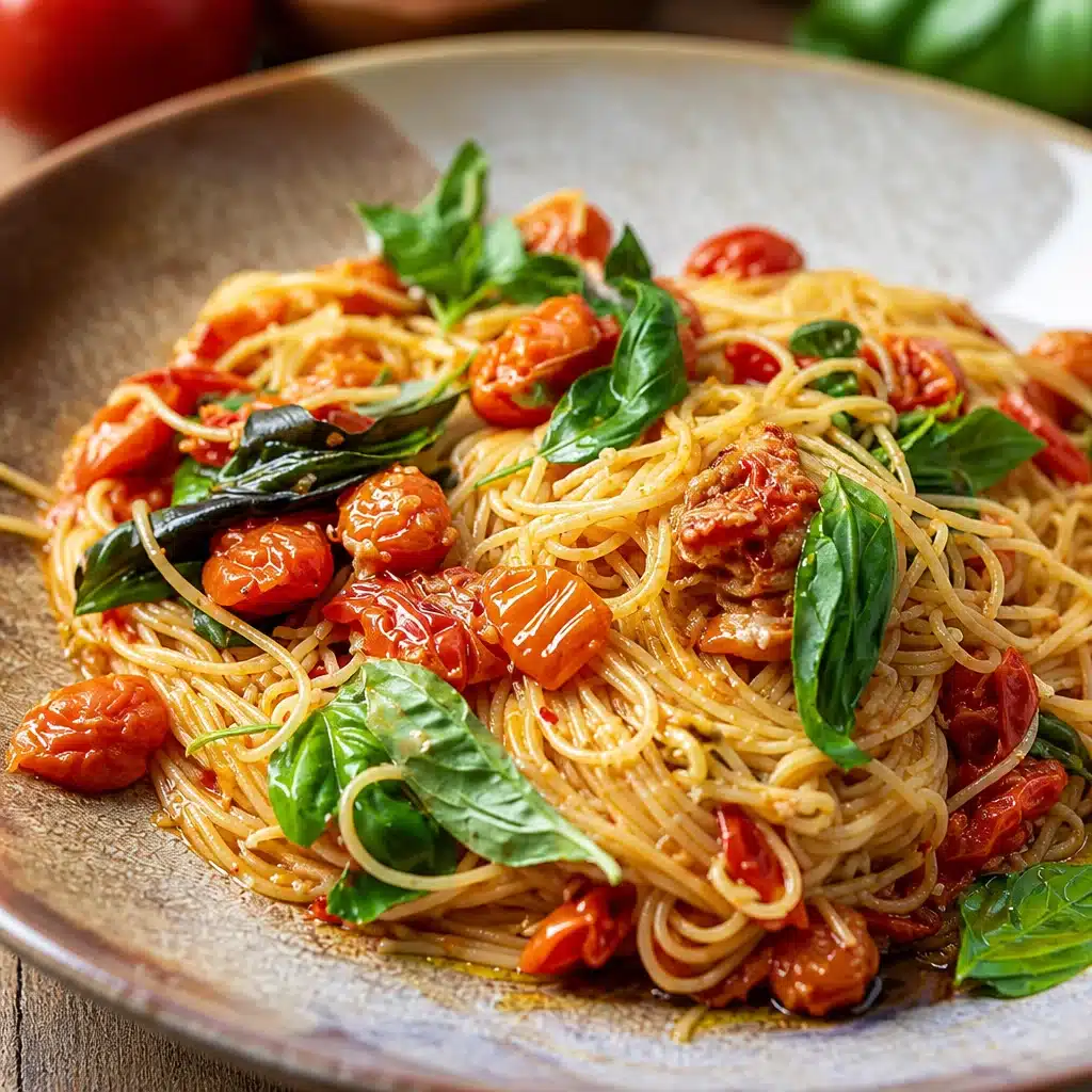Delicious tomato basil pasta with fresh ingredients and a rich flavor profile.