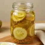 Homemade small-batch bread and butter pickles in a glass jar